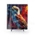 Kookaburra bird shower curtain with vibrant nature artwork