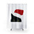 Black Cat Peeking Santa Claus Shower Curtains