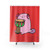 Axolotl playing the djembe drum shower curtain