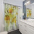 Watercolor Floral Shower Curtains in Vibrant Yellow and Green Hues