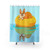 Colorful Corgi Shower Curtain with Swimming Corgis