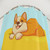 Colorful Corgi Shower Curtain with Swimming Corgis