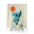 Colorful Little Dreamer Shower Curtains with Koala, Dream, and Universe Designs