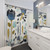 Blue and Yellow Floral Watercolor Shower Curtains