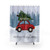 Red Car with Christmas Tree Shower Curtains