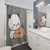 Kawaii shower curtains featuring a cute bear and panda couple