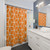 Orange Geometric Hexagon Patterned Shower Curtain