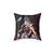 Anthropomorphic cat and budgie portrait pillow