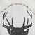 Charcoal Stag's Head with Antlers Shower Curtain