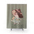 Cute flower and mushroom patterned shower curtain for cottage core bathrooms