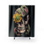 Snake and skull watercolor design shower curtain