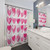 Preppy Pink Hearts Shower Curtain