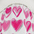 Preppy Pink Hearts Shower Curtain
