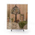 Vintage Still Life Shower Curtains with Candles, Lamps, and Botanical Accents