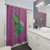Green iguana shower curtain with colorful nature illustration