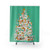 Mid Century Modern Christmas Tree Shower Curtains