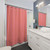 Pink and orange brushstroke striped shower curtains