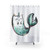 Whimsical cat mermaid unicorn shower curtain