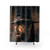 Cowboy-themed shower curtain with western symbols and portrait