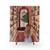 Watercolor girl browsing in library shower curtain