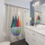 Somewhere Colorful Shower Curtains with landscape, dream, rainbow, and geometric designs