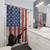 Skeet Shooting Shower Curtains with Distressed US Flag and Pigeon Trap Design
