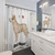 Red Cattle Dog Illustration Shower Curtains
