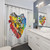 Colorful bird heart design shower curtain