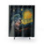 Van Gogh Starry Night Funny Shower Curtain with Cute Hippo Meme