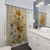 Botanical Print Shower Curtains with Garden Flowers on Aged Page