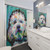 Bright colorful poodle maltipoo dog shower curtain