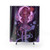 Witch themed shower curtains with pink and skull design