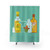 Margarita-themed shower curtain with lime and cocktail design
