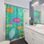 Midcentury modern shower curtains with a fish underwater design