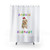 Dandie Dinmont Terrier in Christmas Hat Shower Curtain