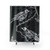 Olvidos Shower Curtains featuring a skeleton, birds, and melancholy design