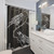 Olvidos Shower Curtains featuring a skeleton, birds, and melancholy design