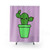 Cute cactus in green pot shower curtain