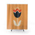 Retro Tulip Orange and Cream Shower Curtains