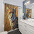 Cheetah print shower curtain with wildlife motif
