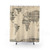 World Map Shower Curtain featuring a vintage sheet music design