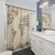 World Map Shower Curtain featuring a vintage sheet music design