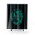 Teal Blue and Black Yin Yang Koi Fish Shower Curtain