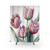 Pink Tulips Shower Curtain - Floral Botanical Decor