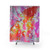 Vibrant abstract shower curtain by Claire Desjardins