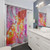 Vibrant abstract shower curtain by Claire Desjardins