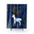 Deericorn In Blue Watercolor Shower Curtain