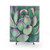 Succulent plant shower curtain for botanical bathrooms