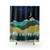 Snowy winter landscape shower curtain