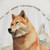 Shiba Inu Retro Painting Art Shower Curtain